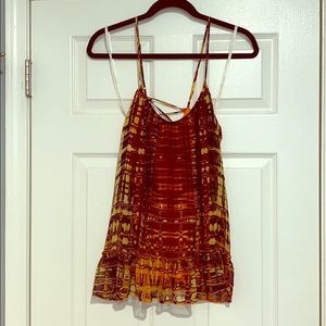 Flowy lace back tank